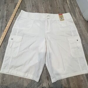Khakis & Co Womens Size 16 Bright White Stretch Fabric Cargo Shorts